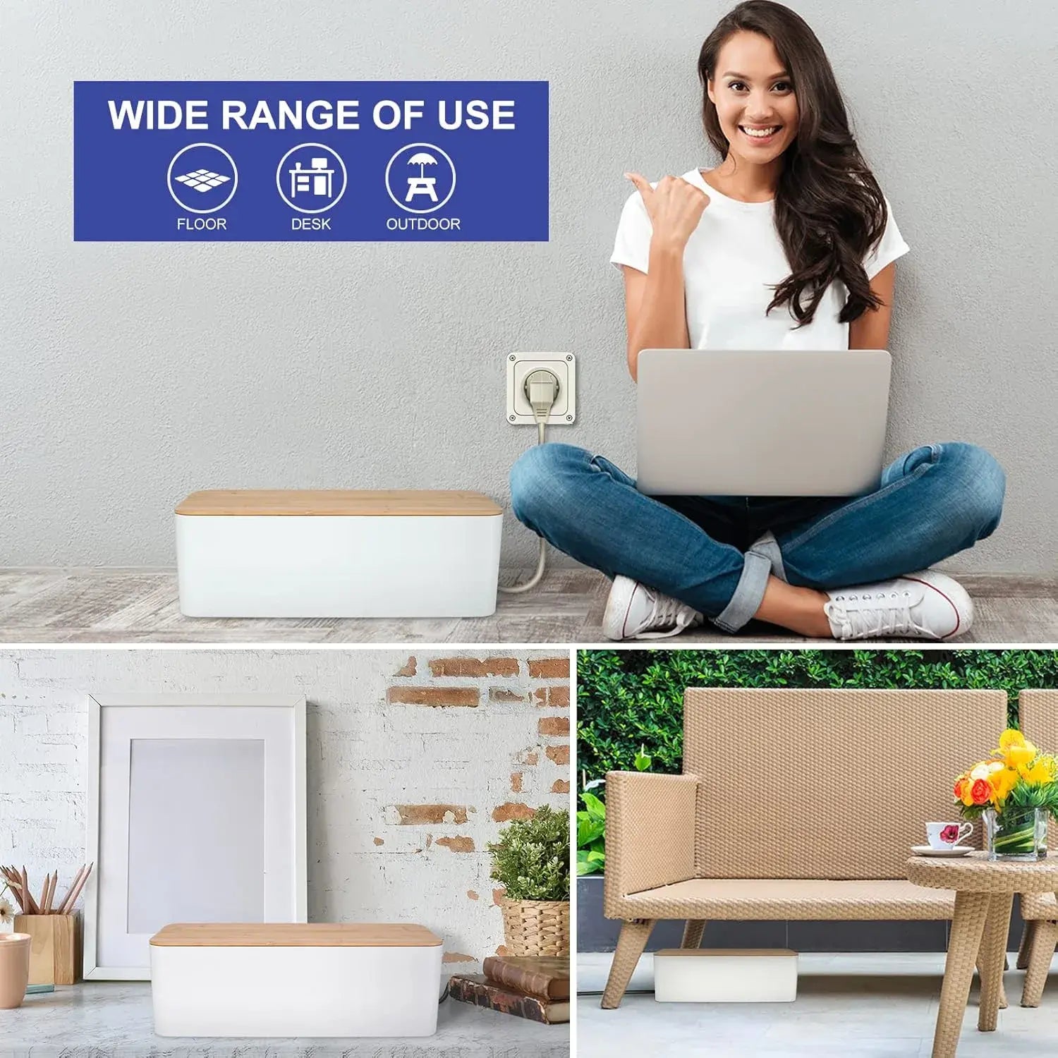 Woodgrain Cable Management Box